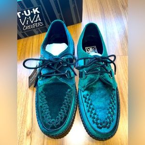 NWT T.U.K ViVA Creepers. Green Velvet